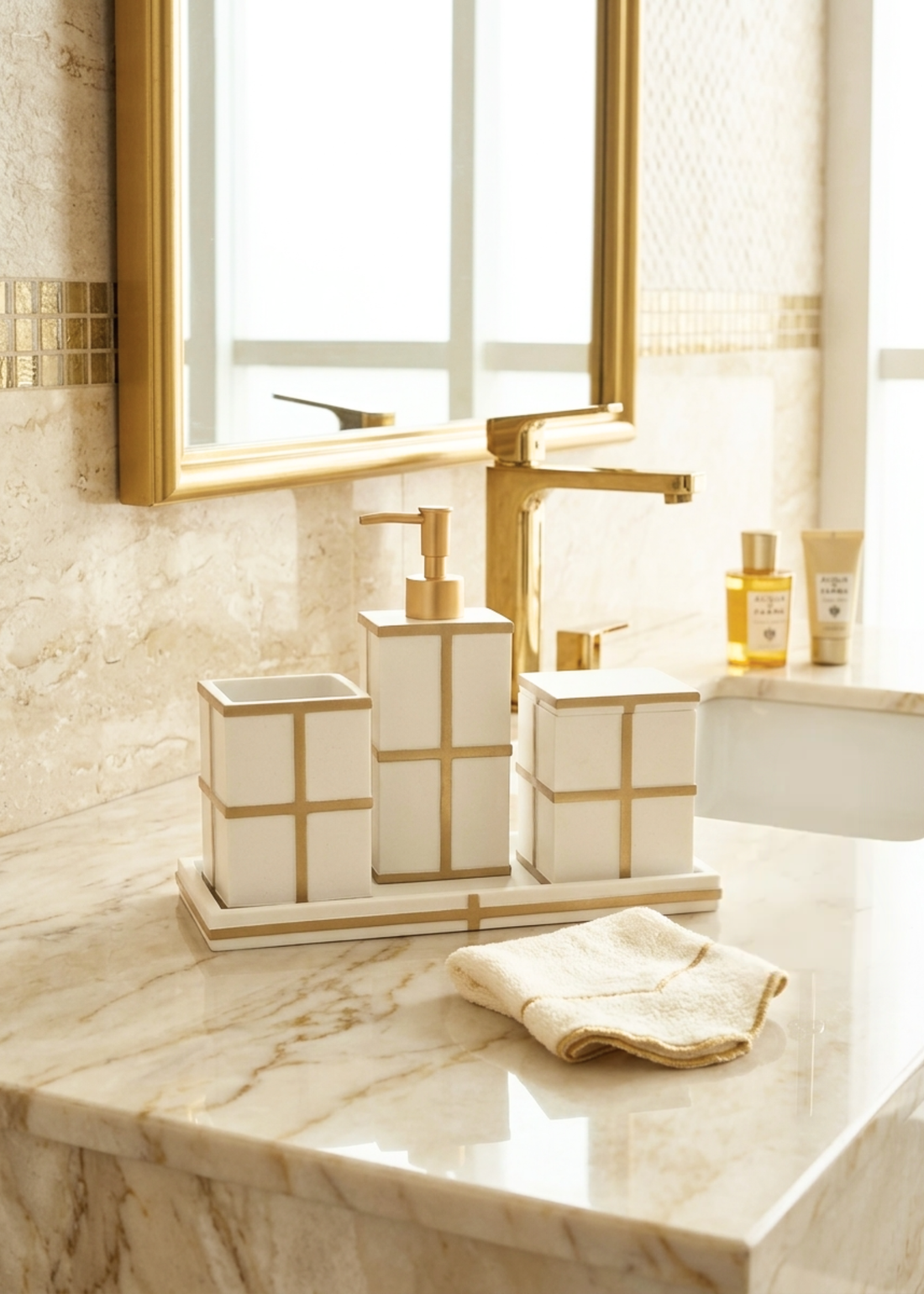 Axia Bathroom Set - Ivory (Set of 4)