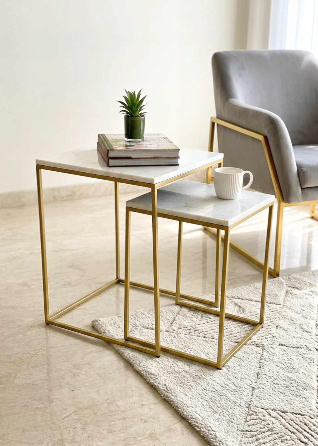 Oxford Square Nesting Tables - Set of 2