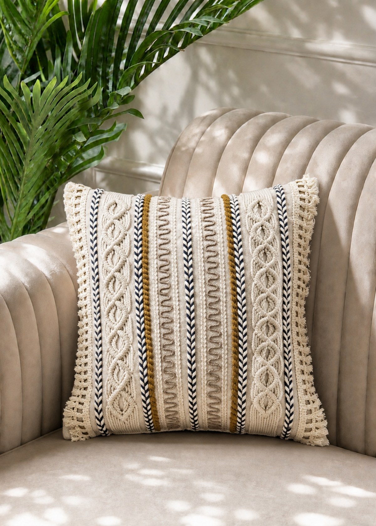 Lattice Ivory Cushion Cover