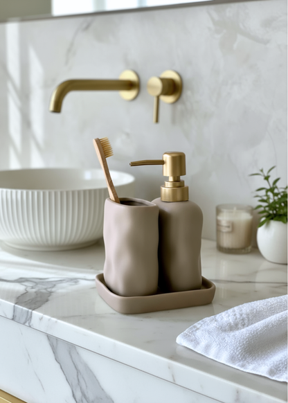 Lucent Bathroom Set - (Set of 3) Beige