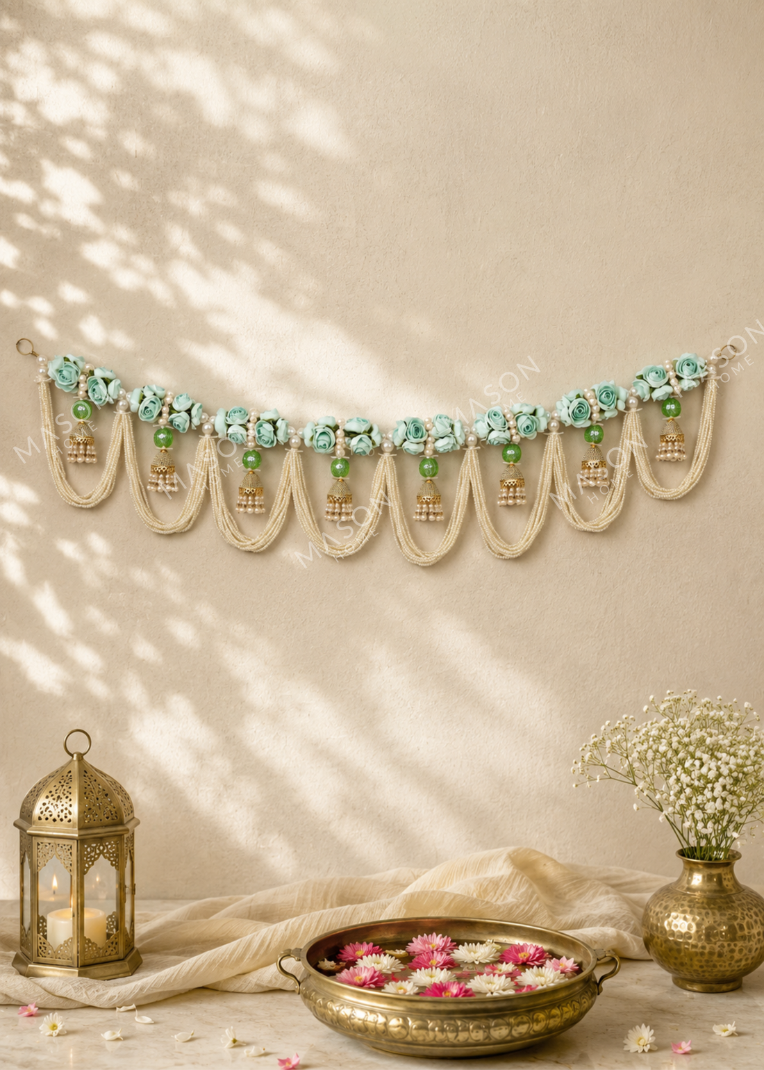 Festive Mint Pearl Toran