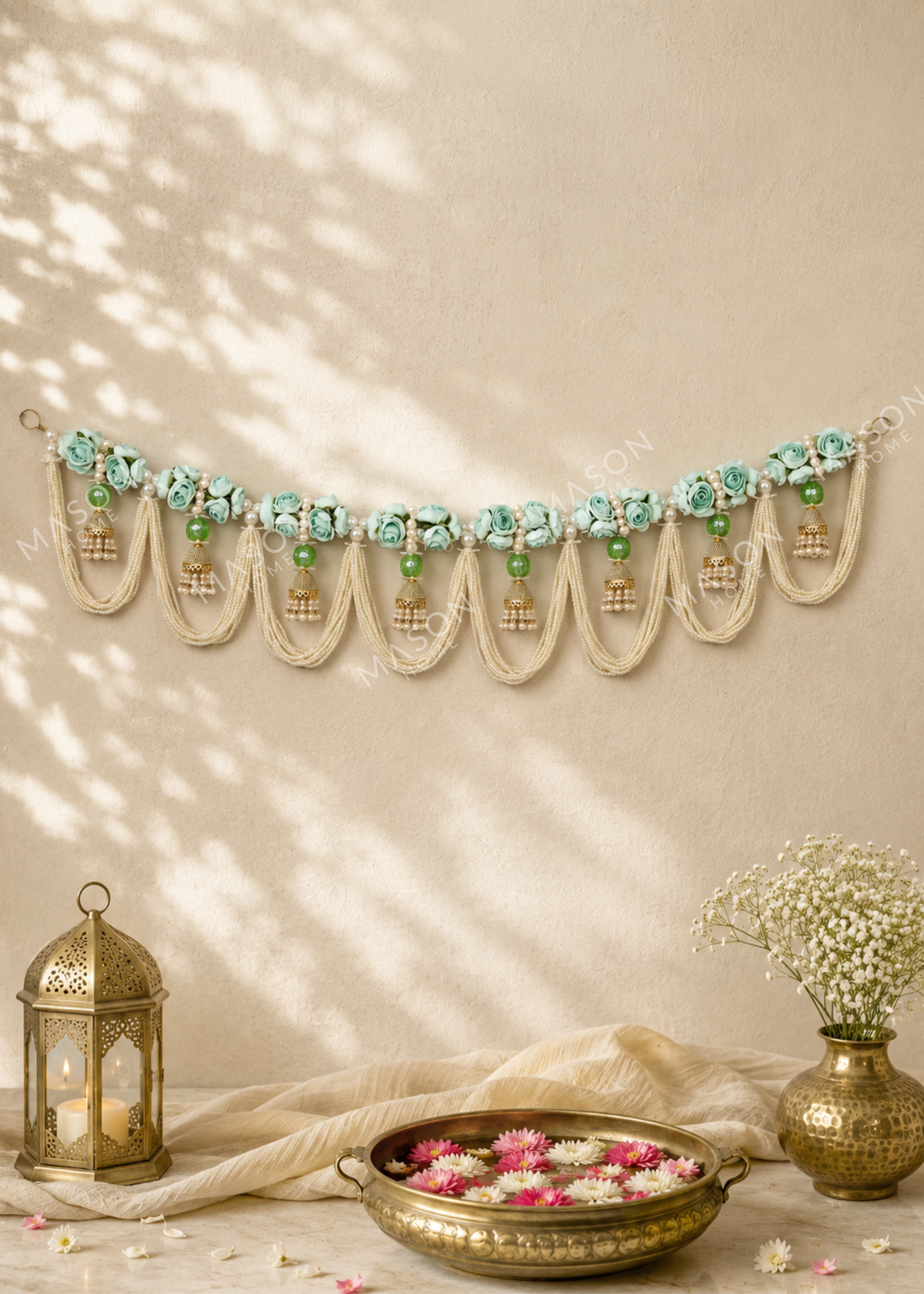 Festive Mint Pearl Toran