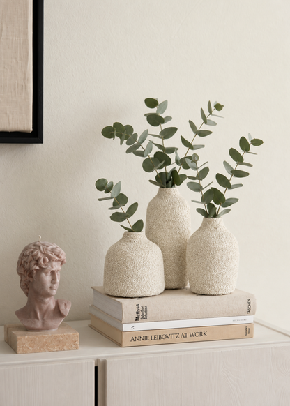 Elma Small Glass Vase - Textured (Set of 3)