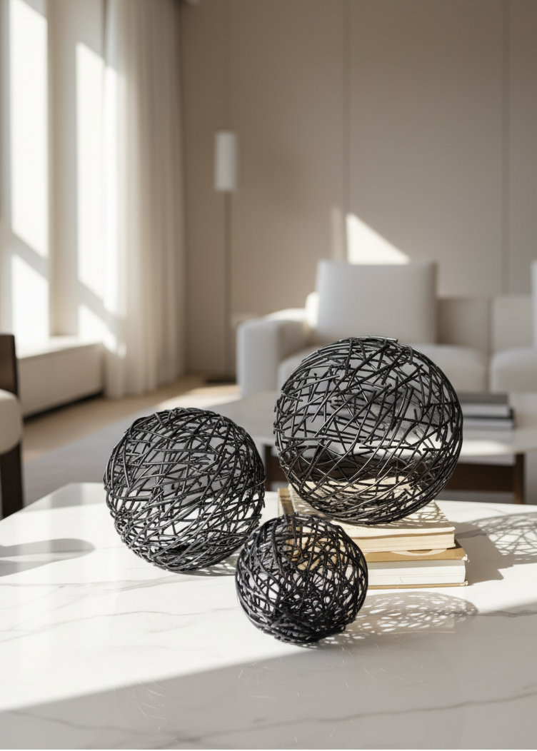 Sphere Set of 3  - Black