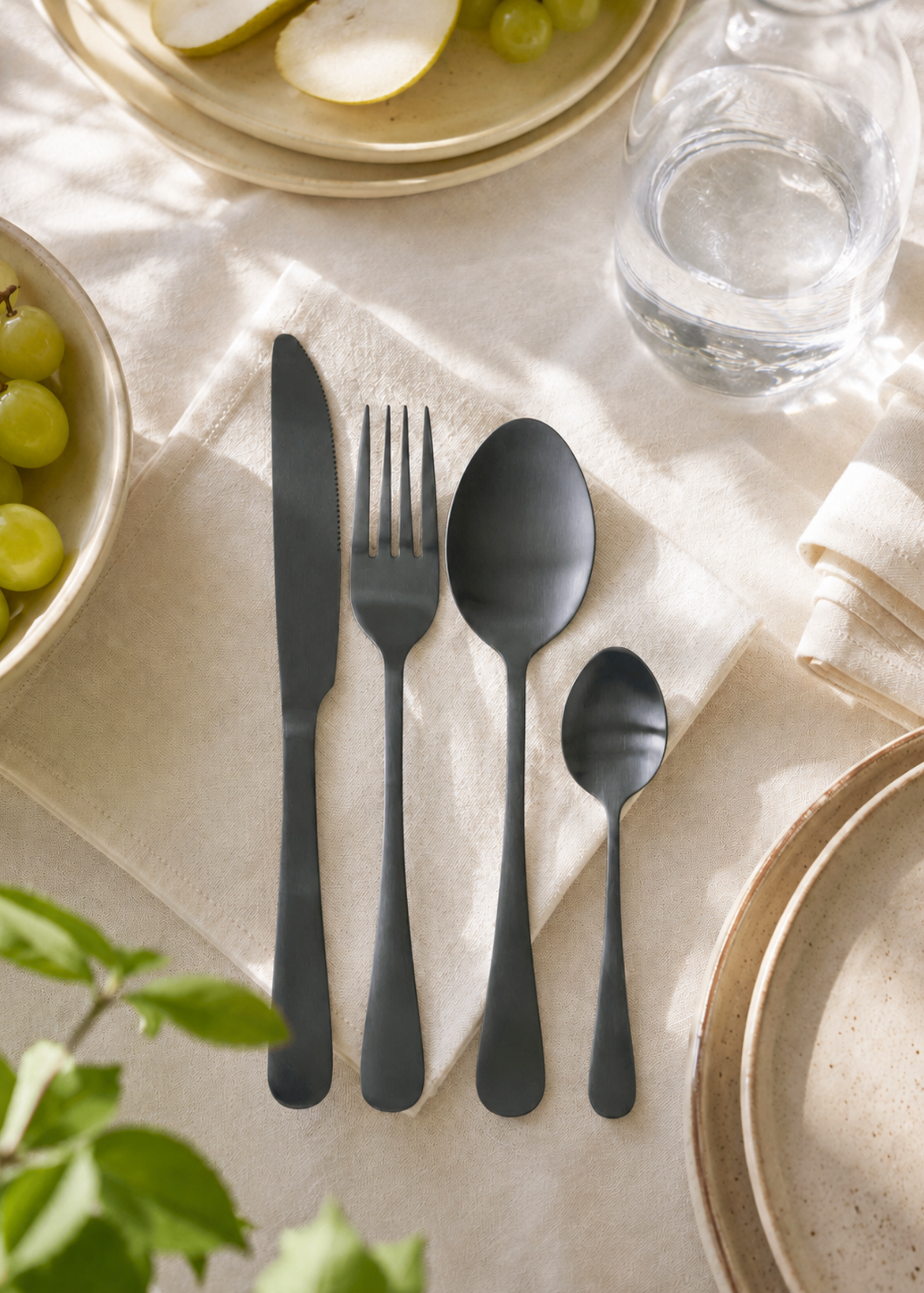 Black Cutlery Set - 24pcs