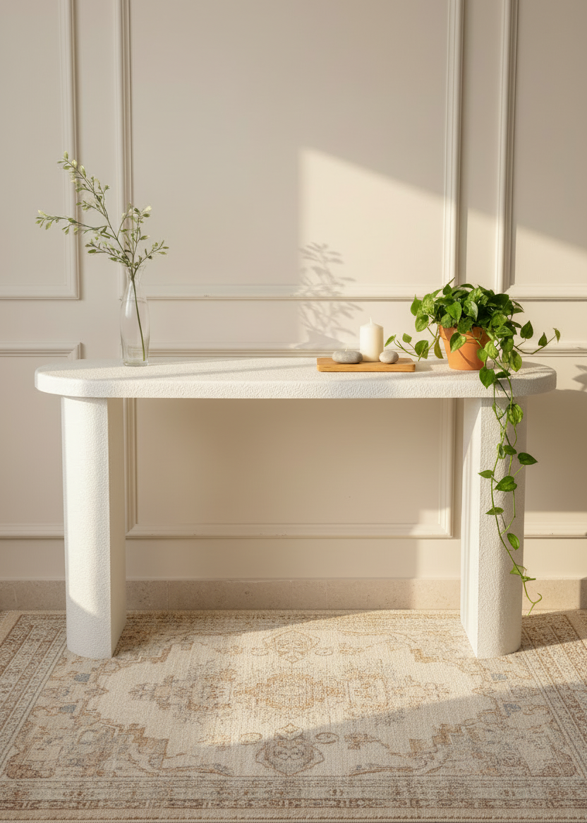 Moon Console Table - Ivory