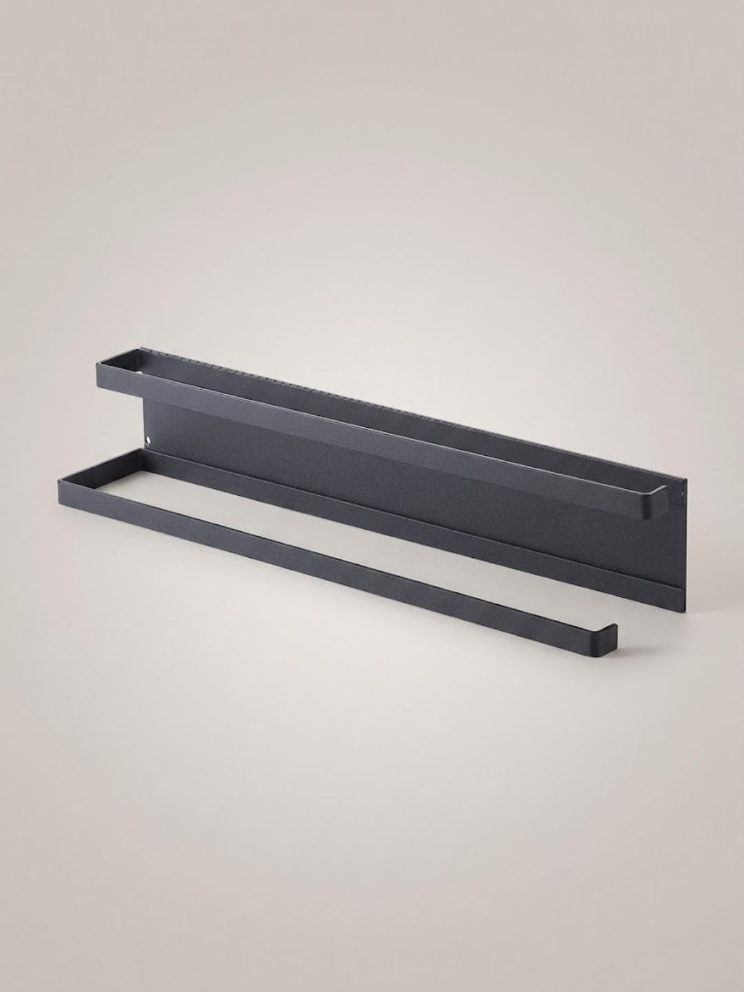 Magnetic Double Tissue + Towel Holder (Black)