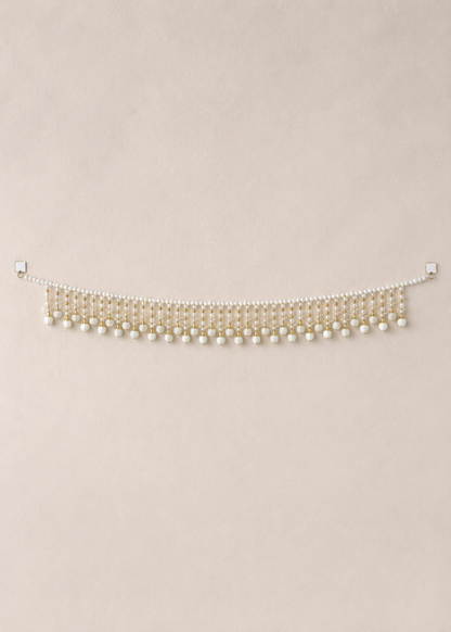 Festive Blossom Toran - White &amp; Gold