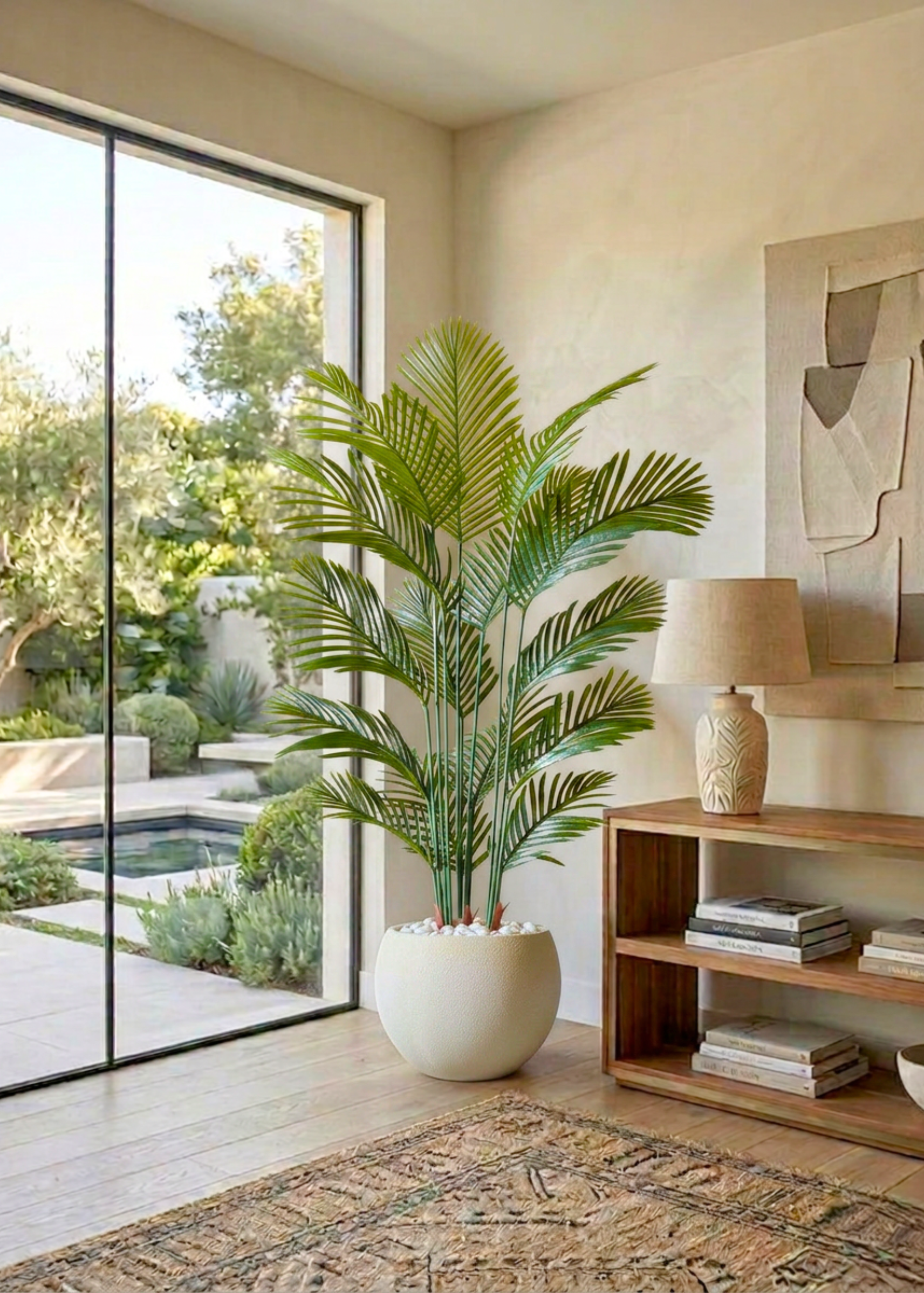 Artificial Lush Green Areca Palm Plant - 5 Feet