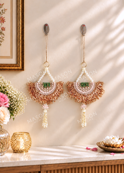 Festive Gilded Shubh Labh Rose Gold - Set of 2
