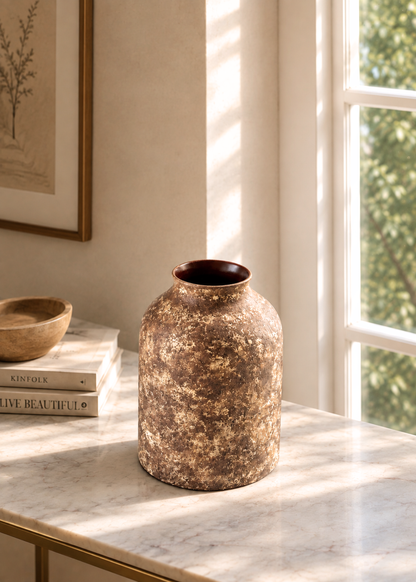 Fossil Vases - Aged Brown
