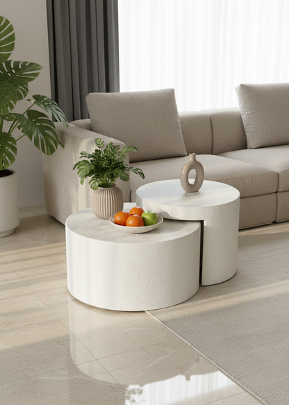 Moon Nesting Tables - Ivory (Set of 2)