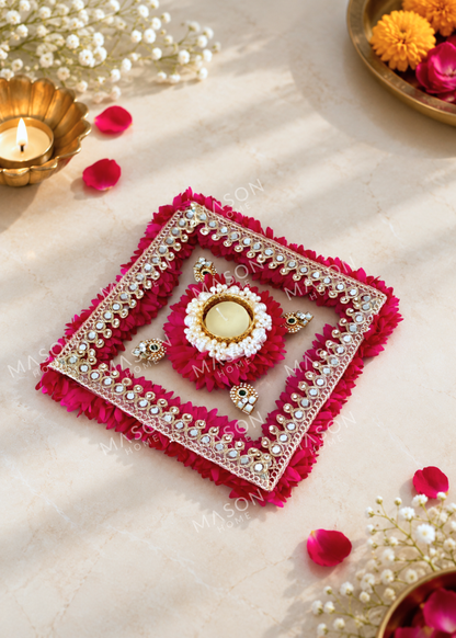 Festive Meher Floral Diya Rangoli
