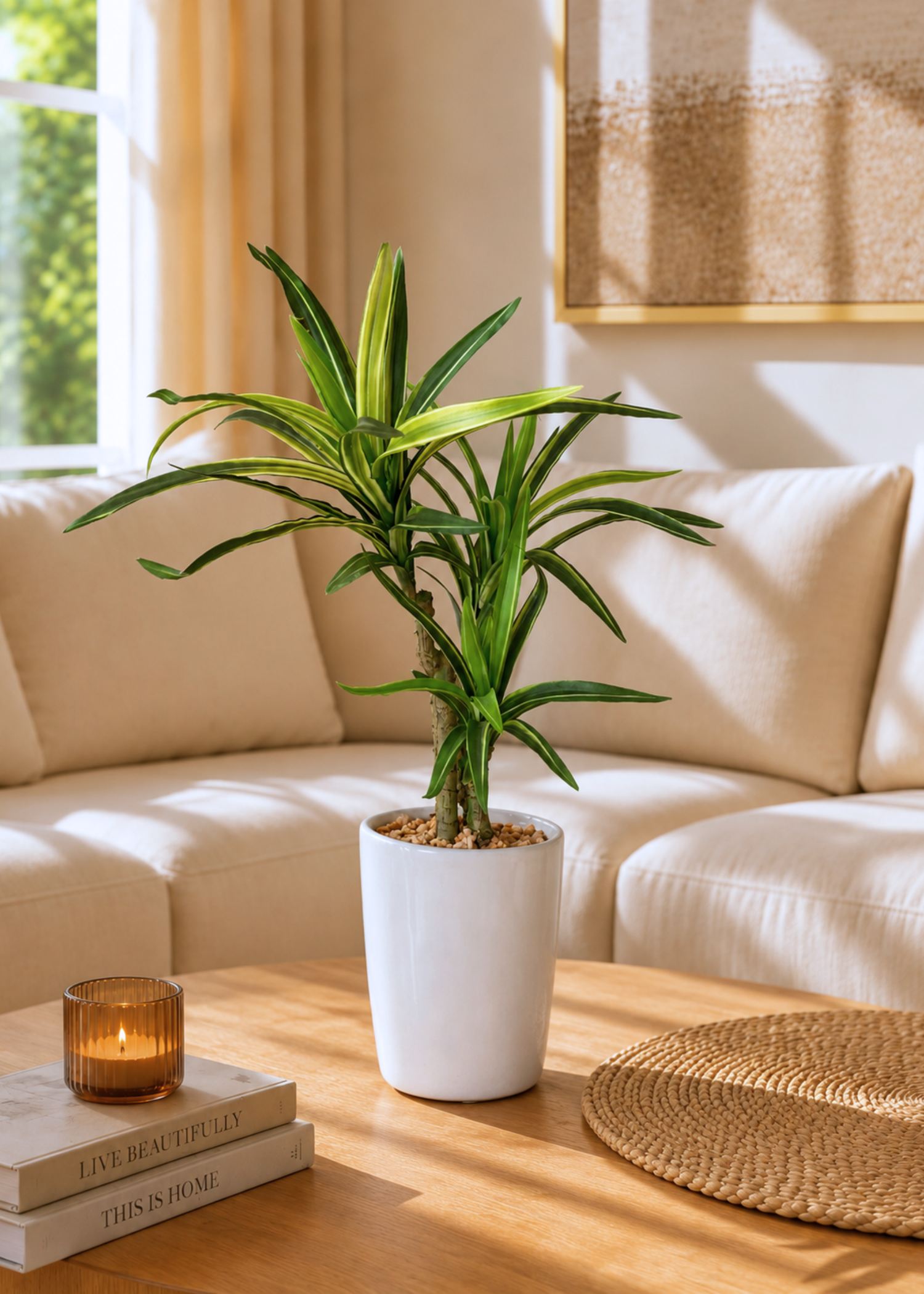 Artificial Dracaena Marginata Plant - 1.2 Feet