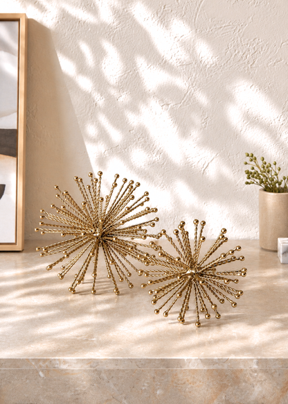 Braided Gold Balls - Set of 2