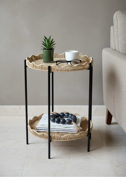 Two-Tier Rattan Organiser
