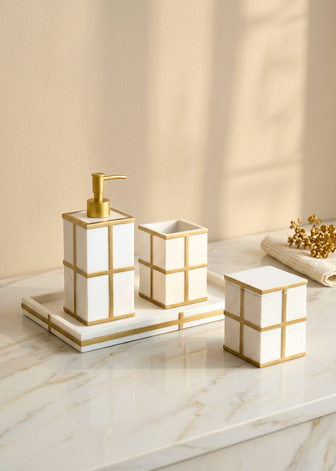 Axia Bathroom Set - Ivory (Set of 4)