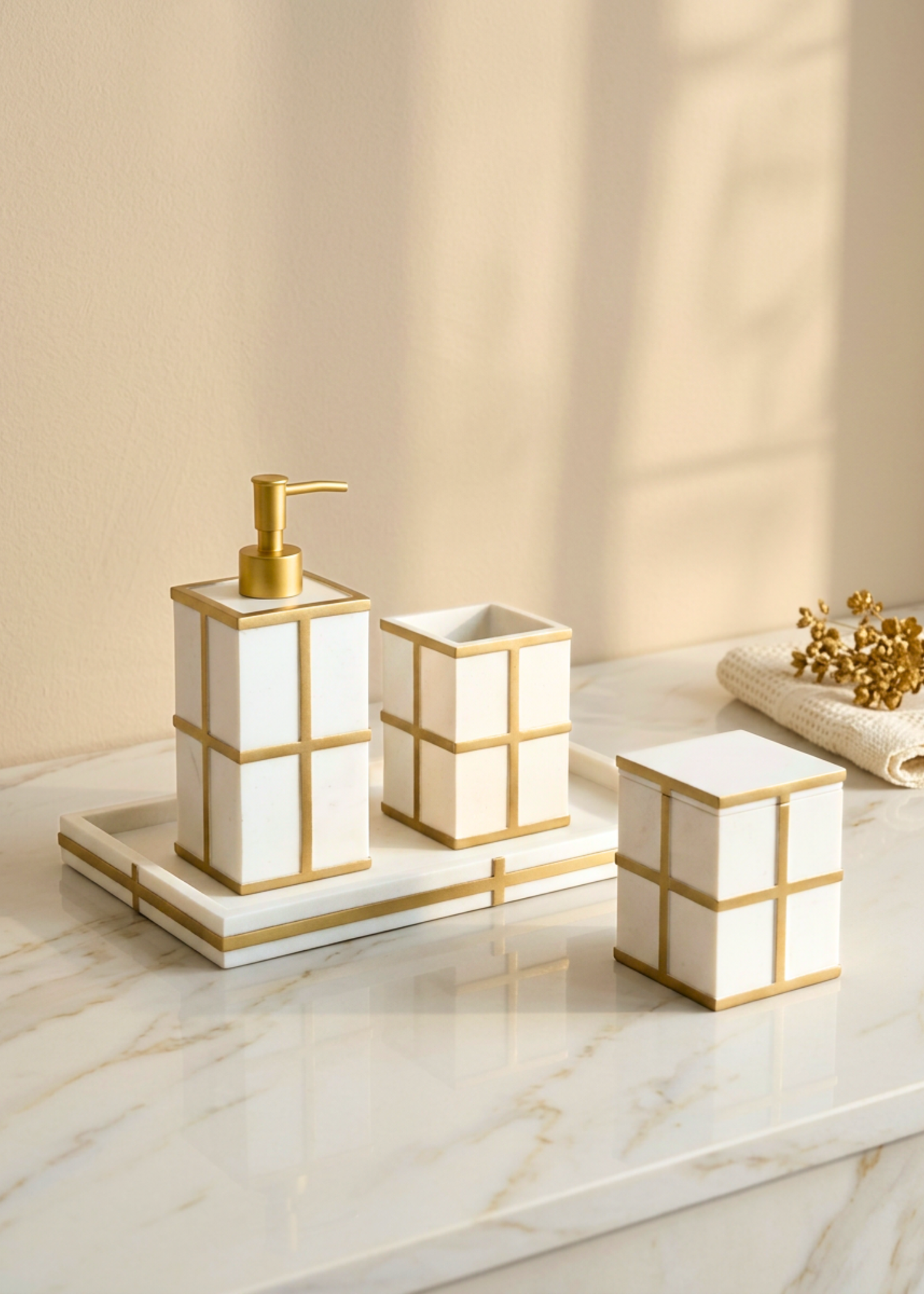 Axia Bathroom Set - Ivory (Set of 4)