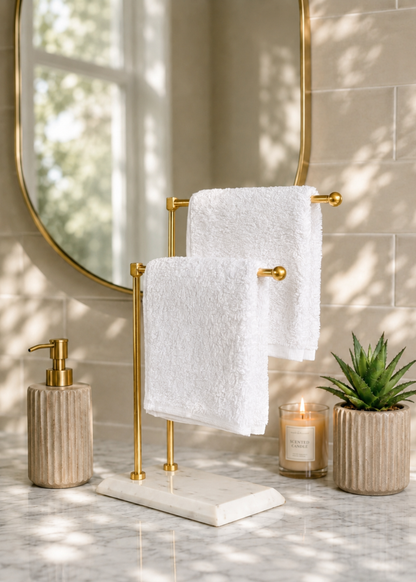 Melrose Hand Towel Stand - White &amp; Gold