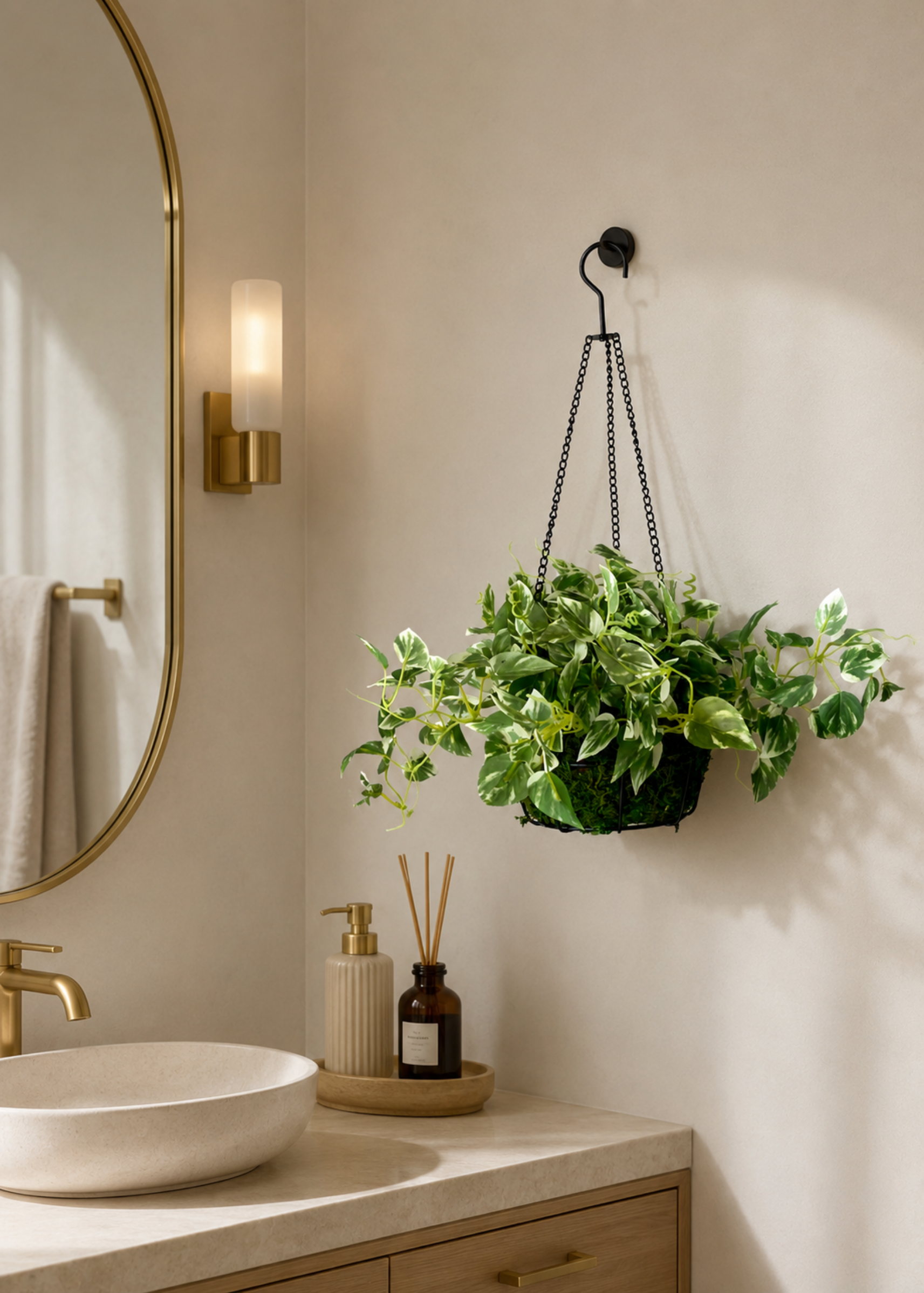 Artificial Trailing Pothos Hanging Plant - 1.7 Feet