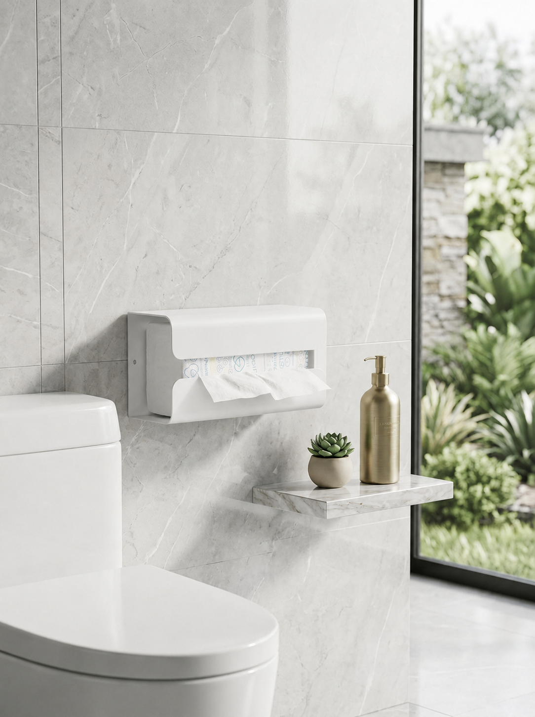 Tissue Box Dispenser - White