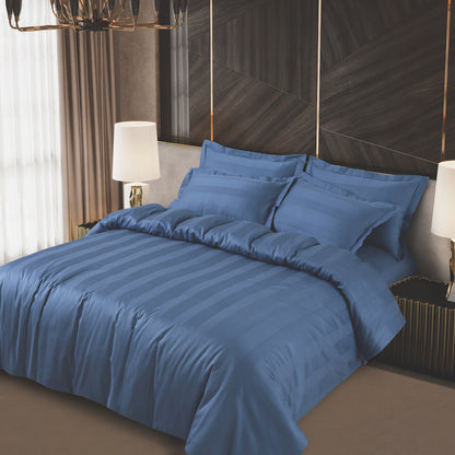 Turin Jacquard Blue Stripes Bedsheet