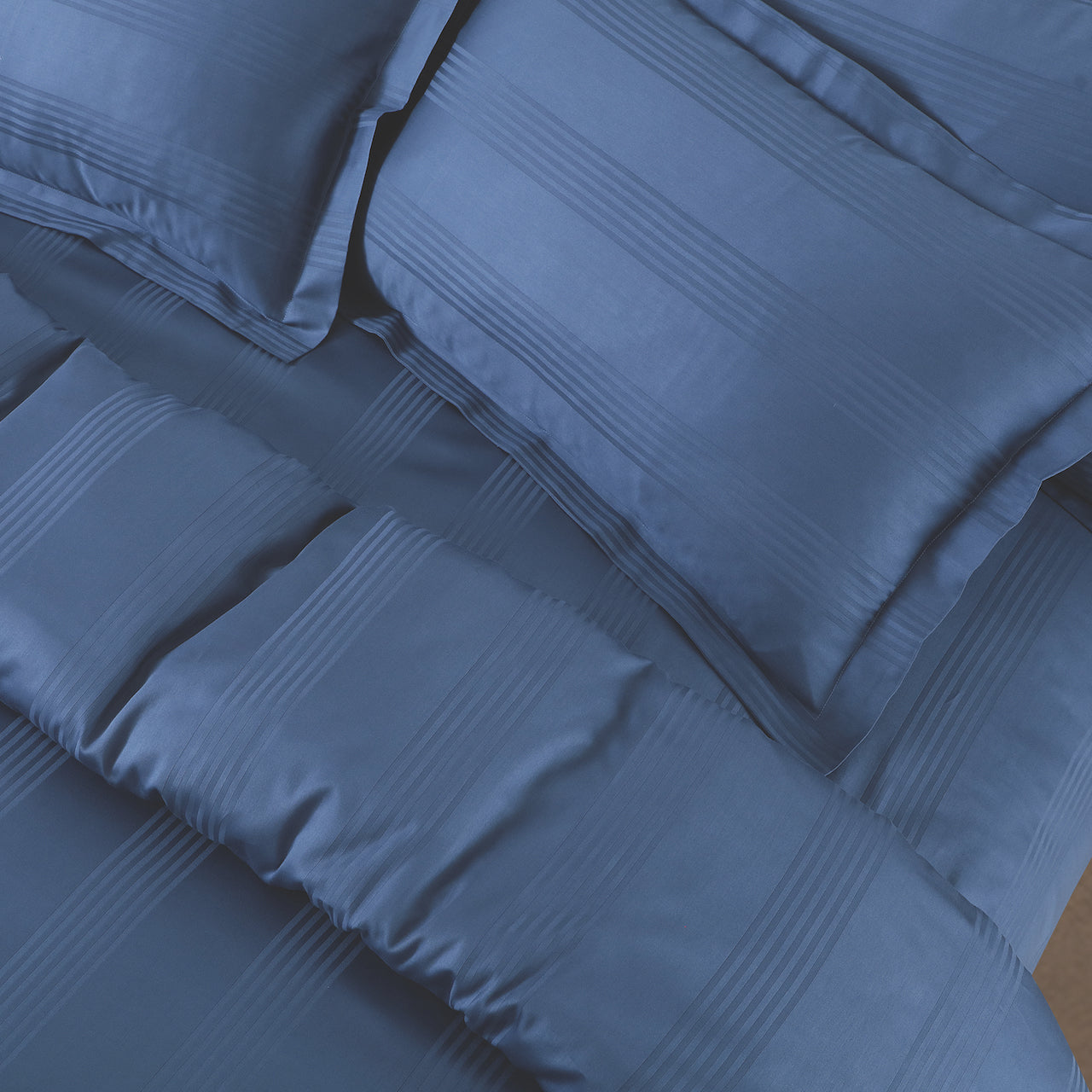 Turin Jacquard Blue Stripes Bedsheet