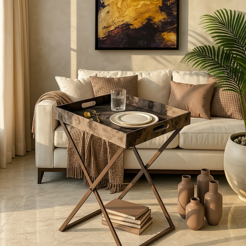Indo Mocha Butler Tray Table