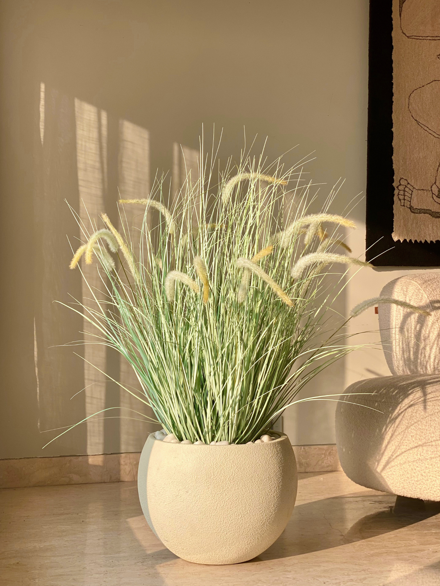 Artificial Chinese Silver Grass Plant - 3 Feet