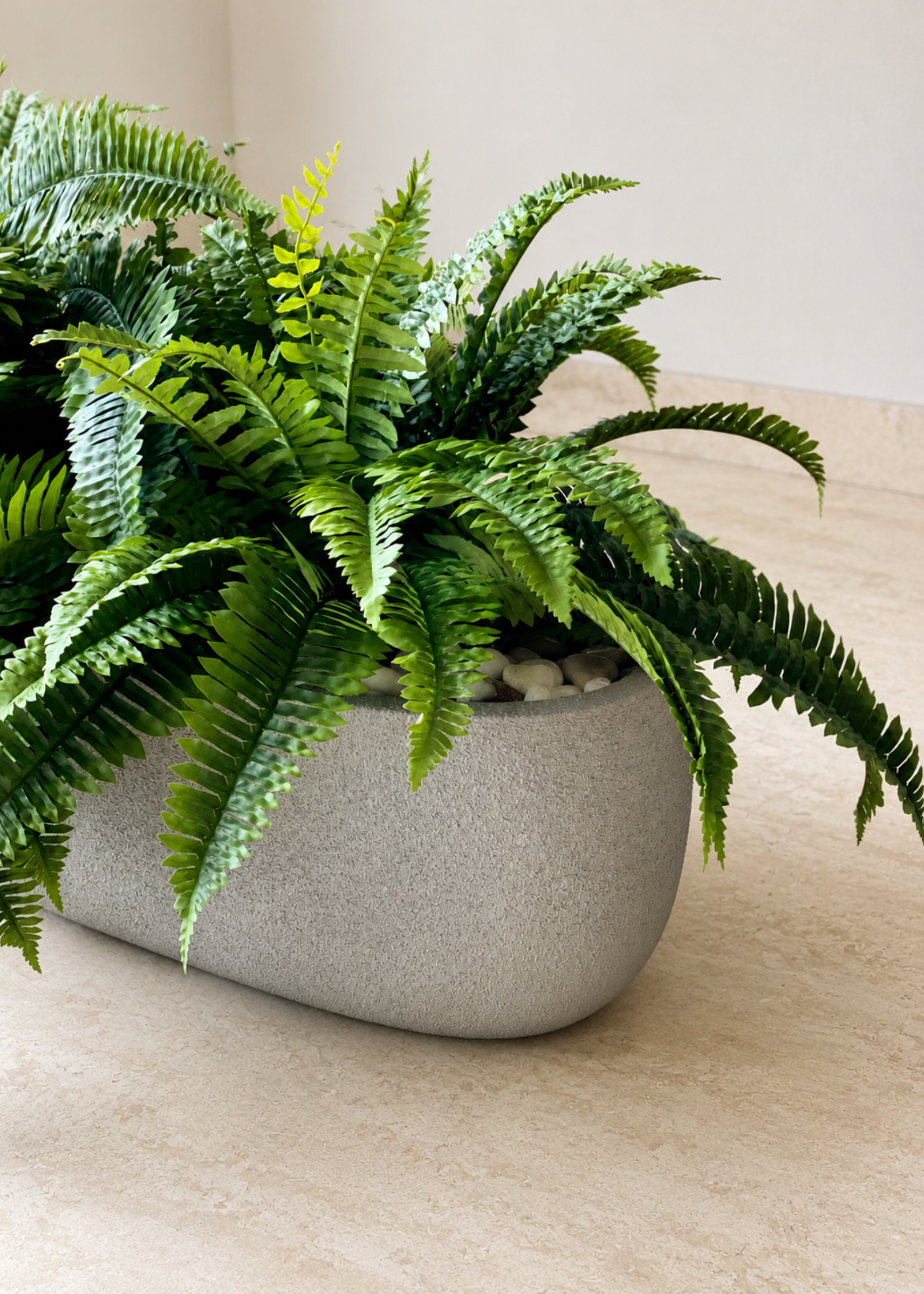 Cove Rectangle Planters - Light Grey