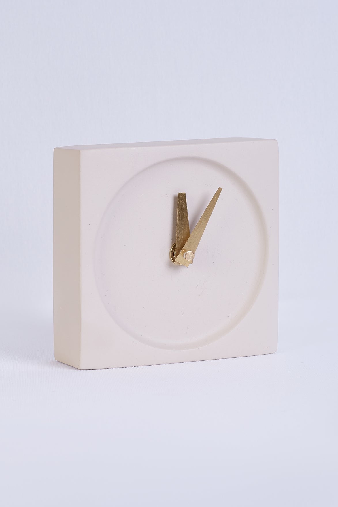 Nordic Beige Square Table Clock