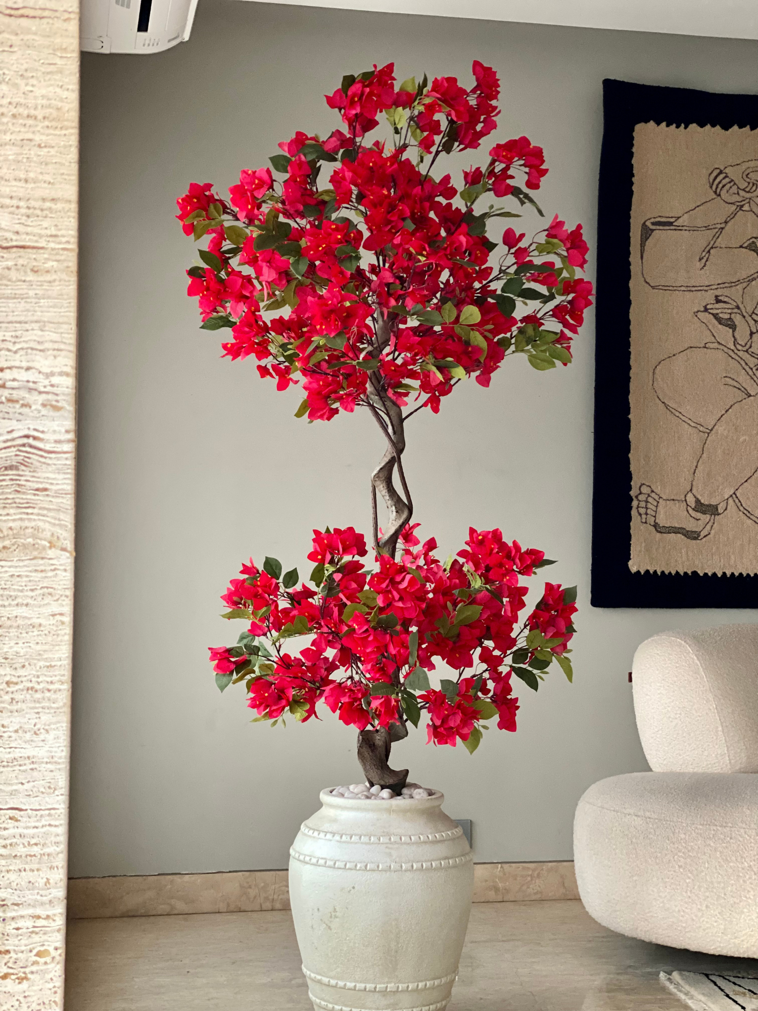 Artificial Scarlet Red Bougainvillea Plant - 6 Feet