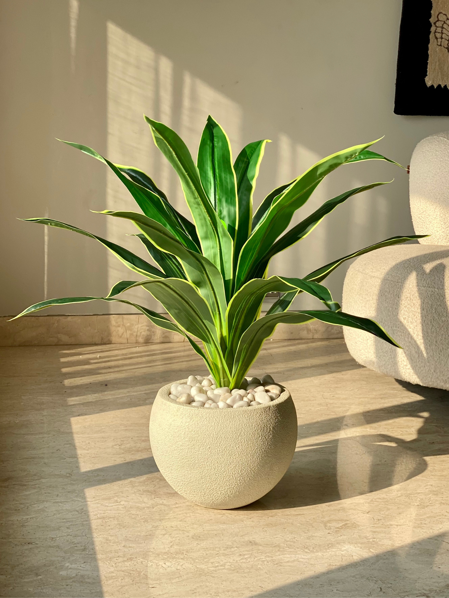 Artificial Variegated Dracaena Plant - 3 Feet