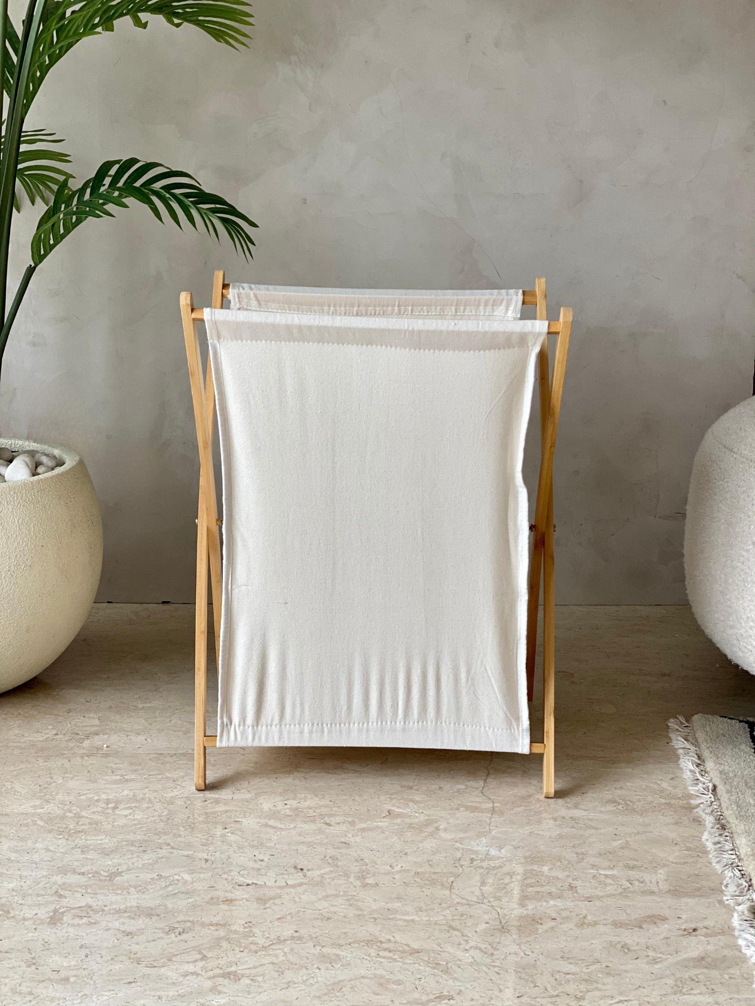 Ermina Foldable Laundry Basket - White