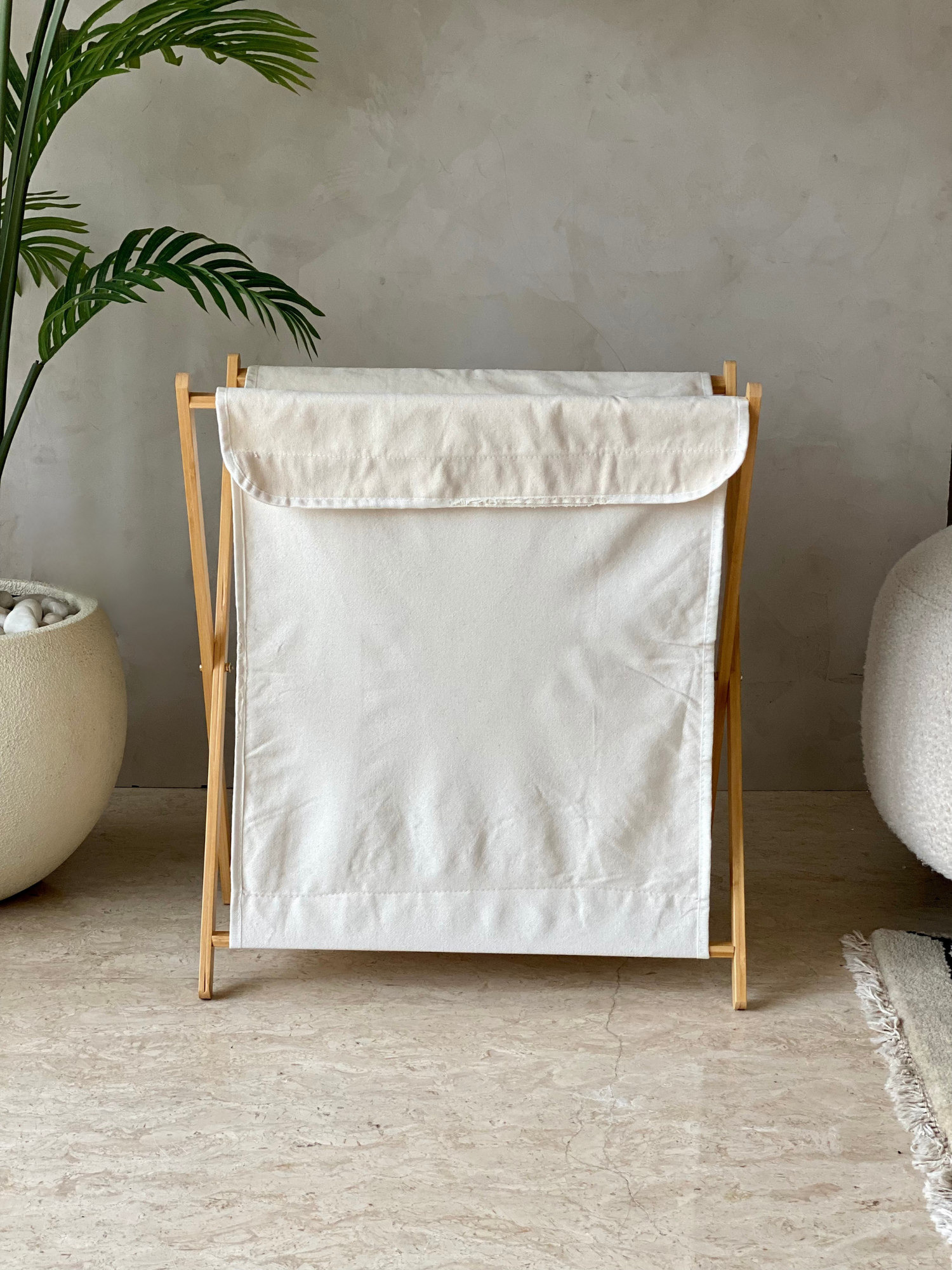 Ermina Luxe Foldable Laundry Basket - White