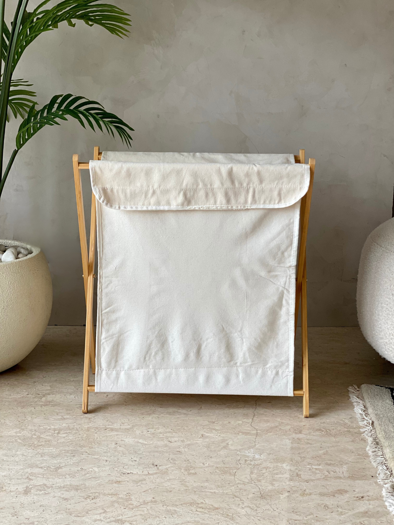 Ermina Luxe Foldable Laundry Basket - White