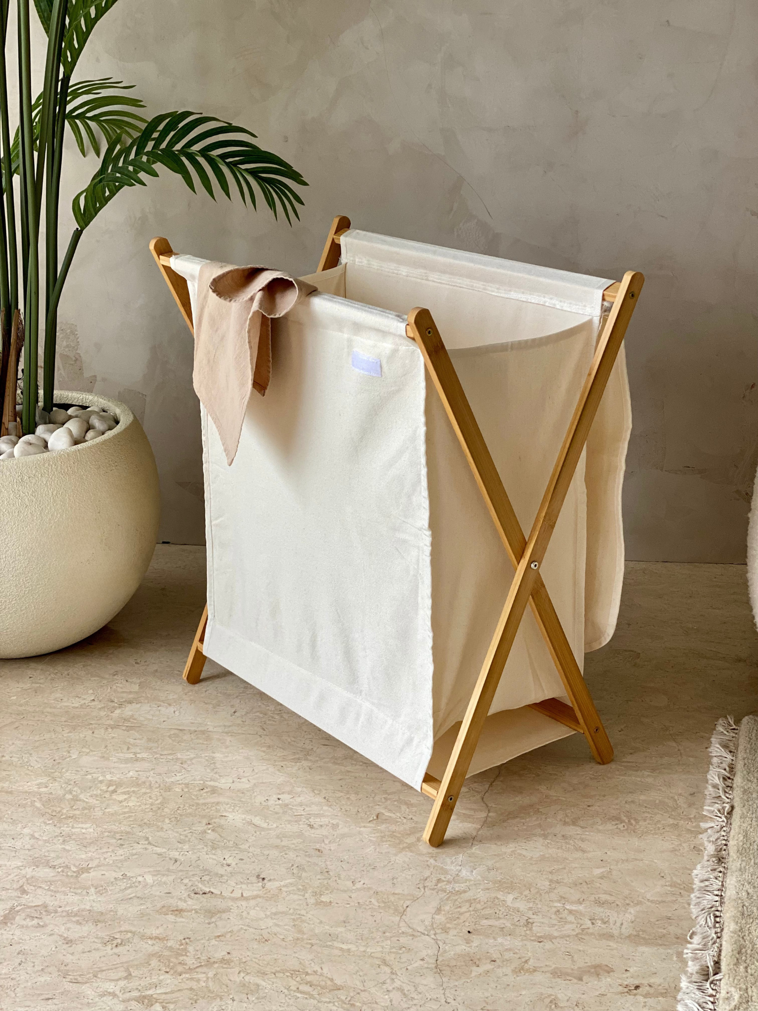 Ermina Luxe Foldable Laundry Basket - White