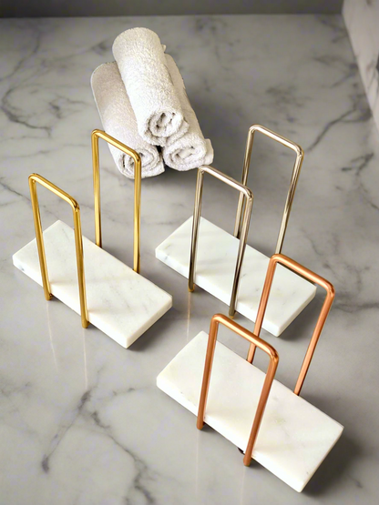 Imperial Napkin Holder - White &amp; Silver
