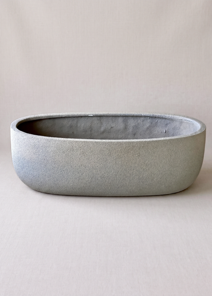 Cove Rectangle Planters - Light Grey