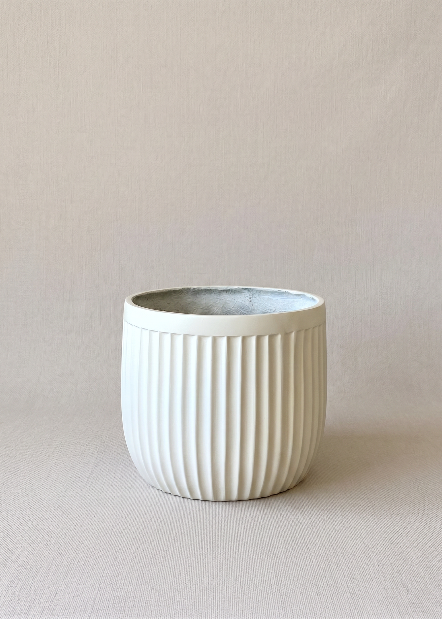 Valen Ribbed Planters - Ivory