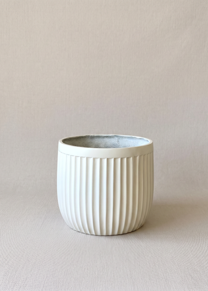 Valen Ribbed Planters - Ivory