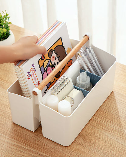 Storage Caddy with Adjustable Dividers - Blue