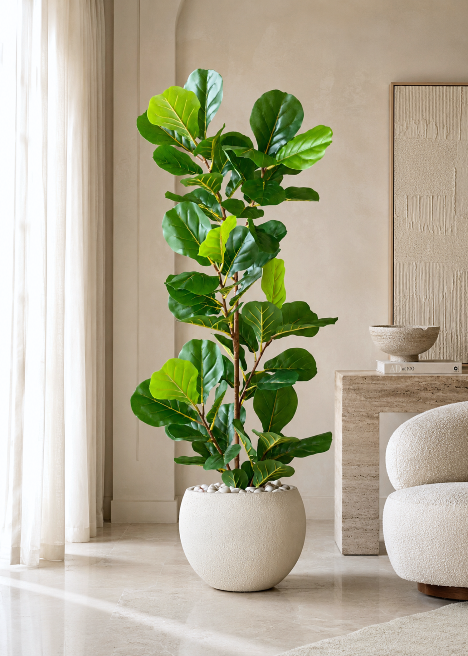 Artificial Fiddle Lyrate Plant - 5.5 Feet