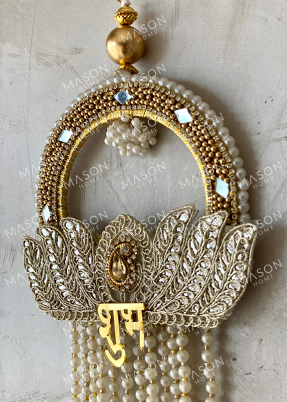 Festive Pearl Lotus Shubh Labh - Set of 2