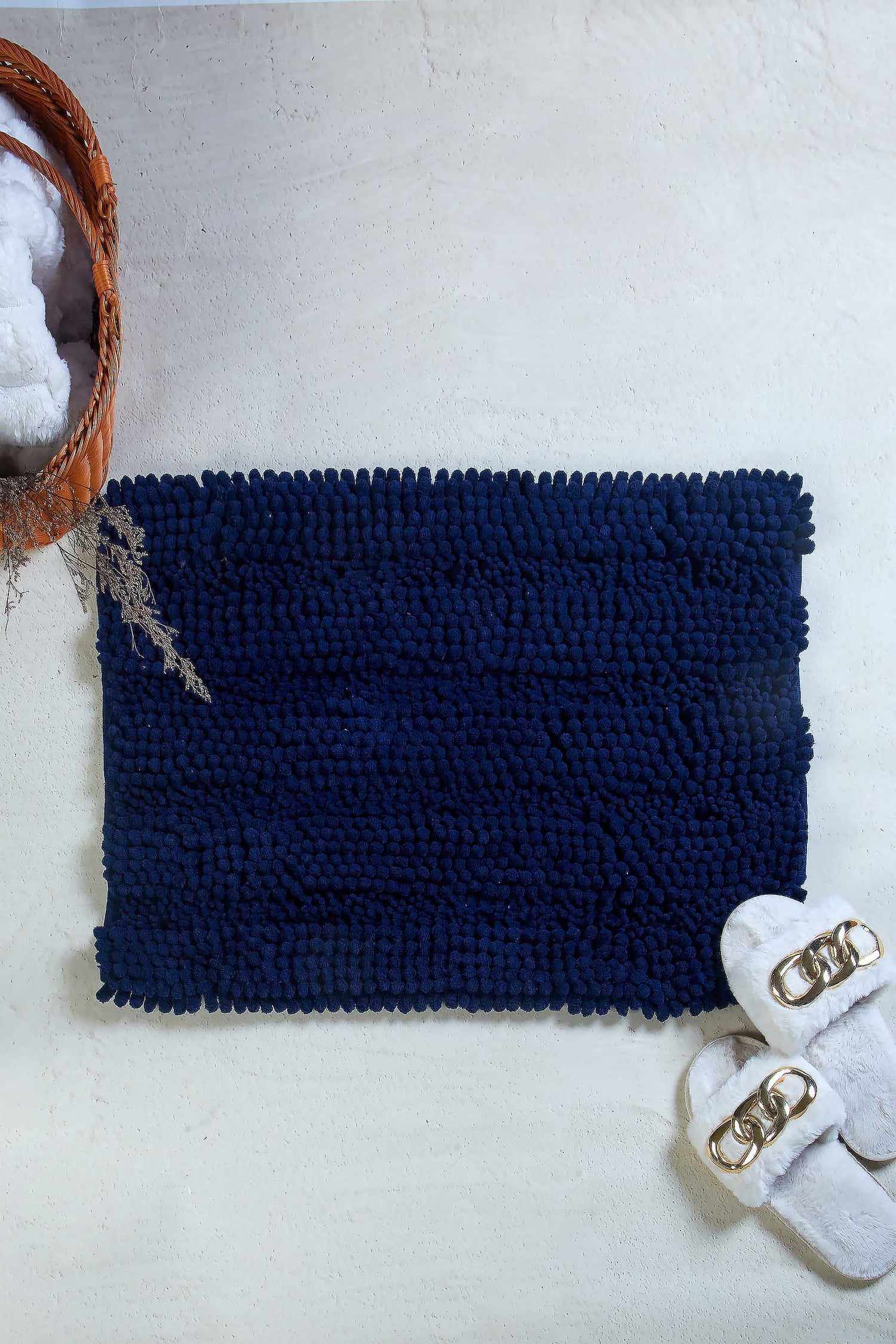 Pommed Bath Mat - Navy Blue