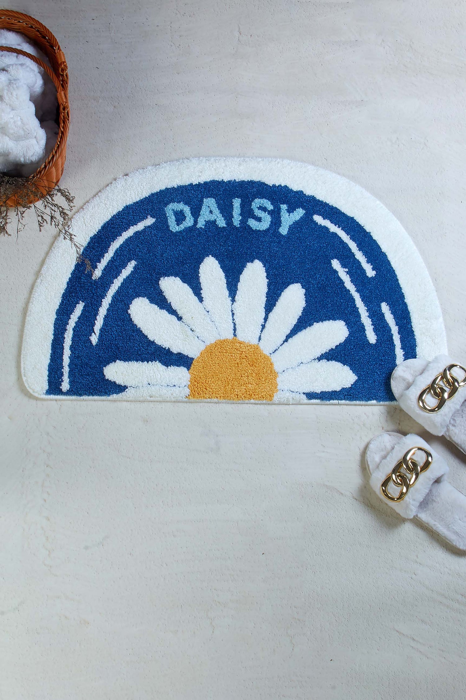 Daisy Bath Mat - Blue