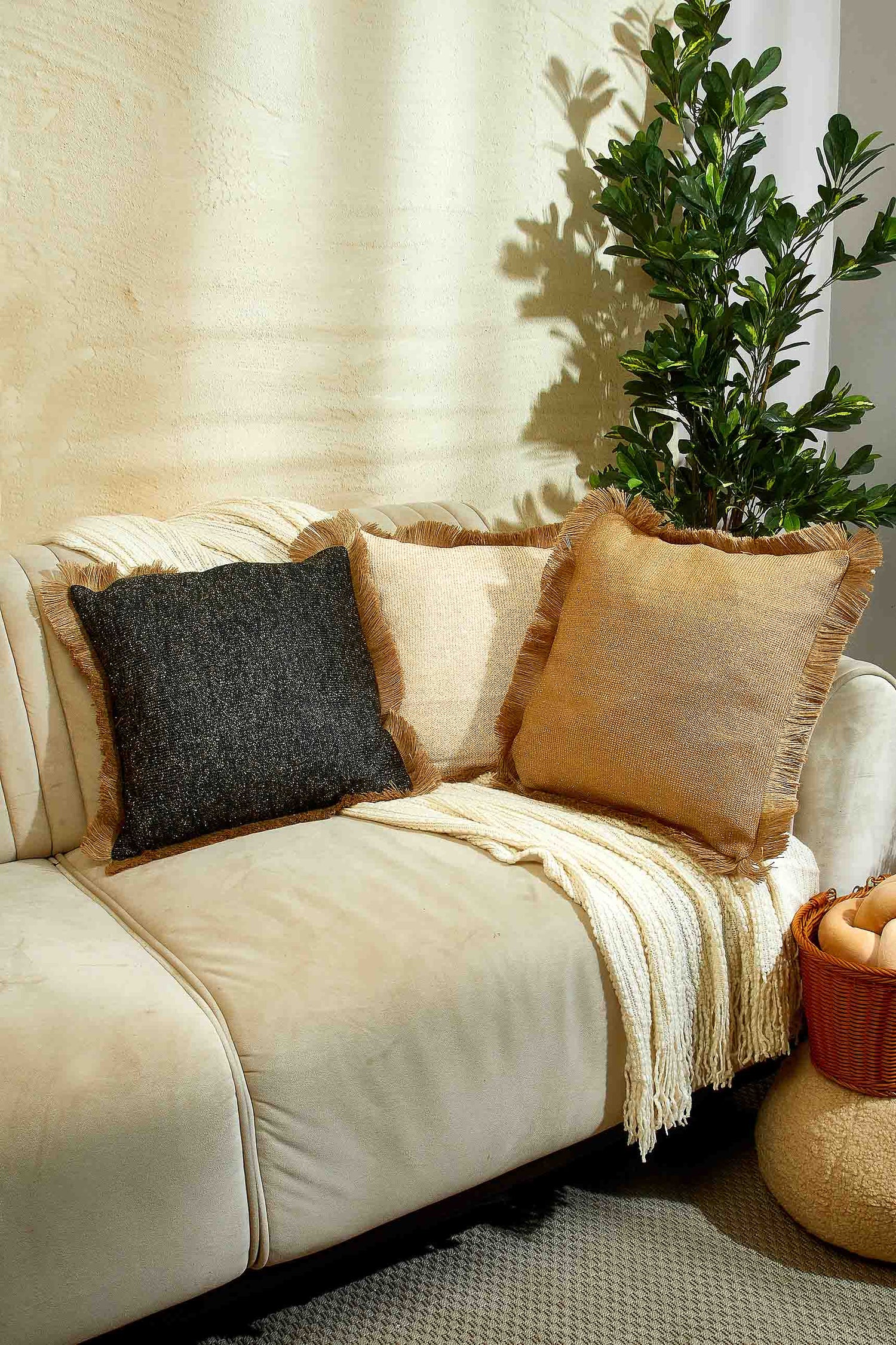 Sparkle Cushion Cover - Beige