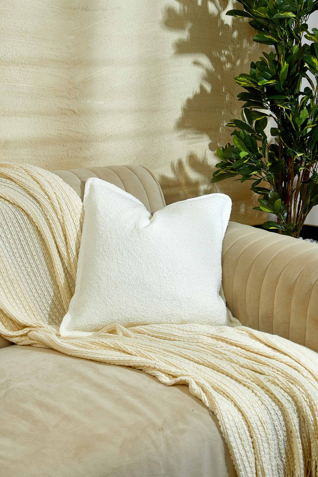 Bouclé Cushion Cover - White
