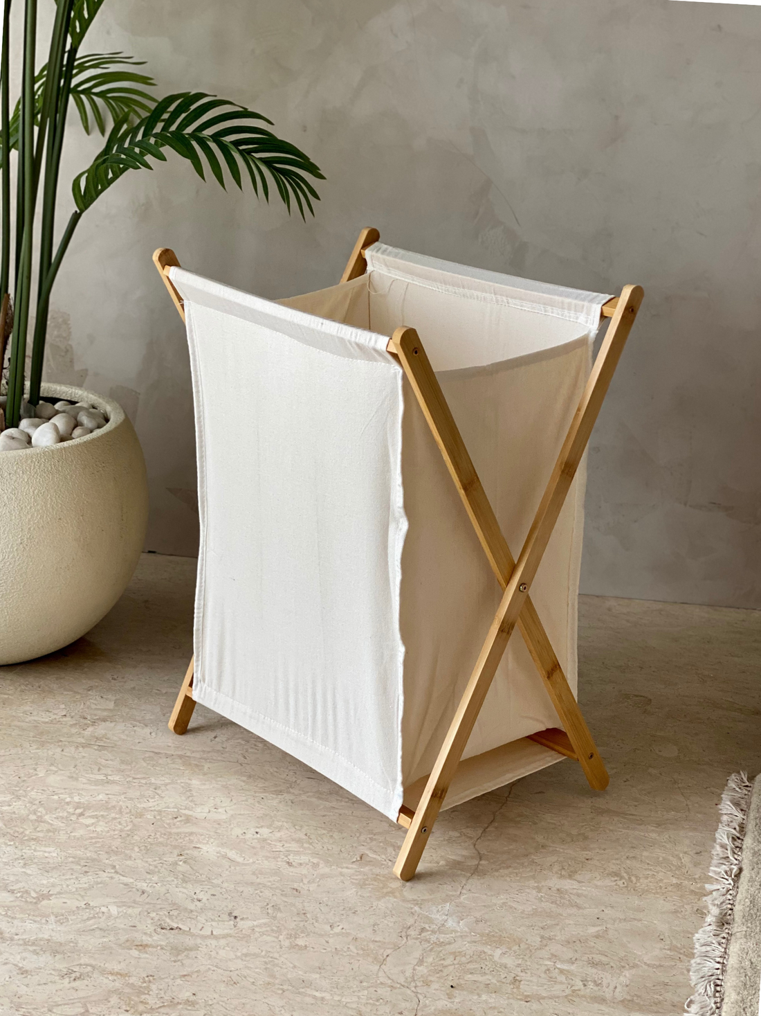 Ermina Foldable Laundry Basket - White