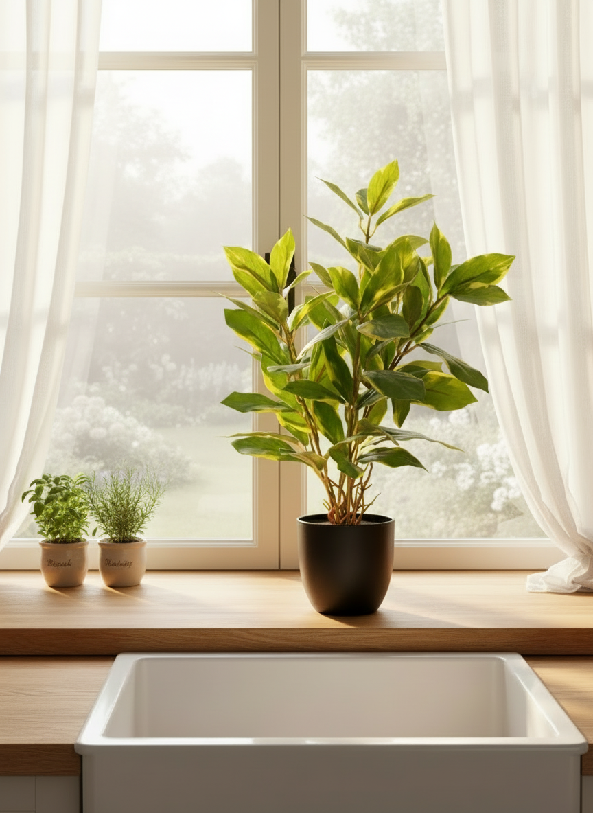 Artificial Evergreen Plant - Variegated